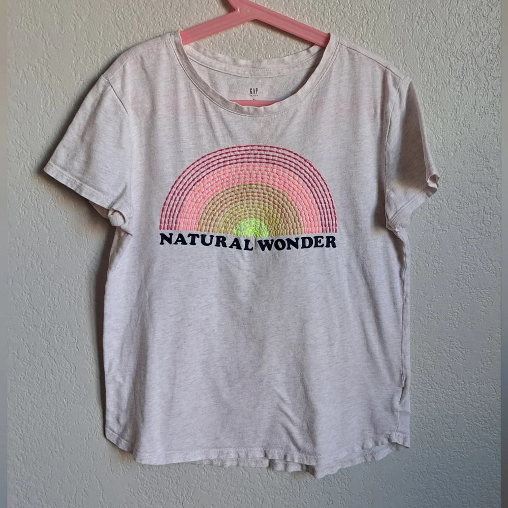 Gap Girls Embroidered Rainbow Tee Size XL